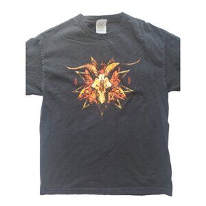 Vintage Men's 2002 Slipknot Iowa Metal Band Skull Black T-Shirt Size Large